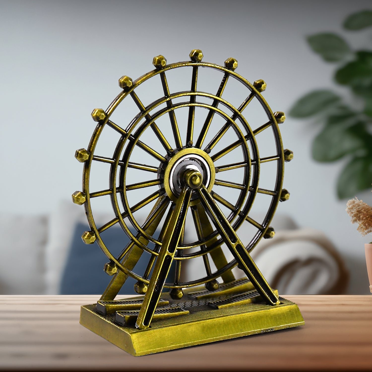 Metal Desktop Wheel Tower – Durable & Elegant Table Ornament