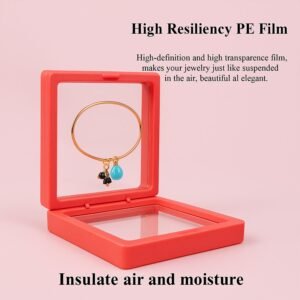 Transparent Jewellery Display Box – 3D Floating Organizer with Magnetic Lock