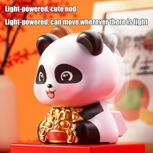 Solar Panda Car Decor – Moving Dashboard Showpiece | Velvet Wheels