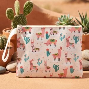 Printed Zipper Pouch – Compact Multipurpose Organizer with Wrist Strap