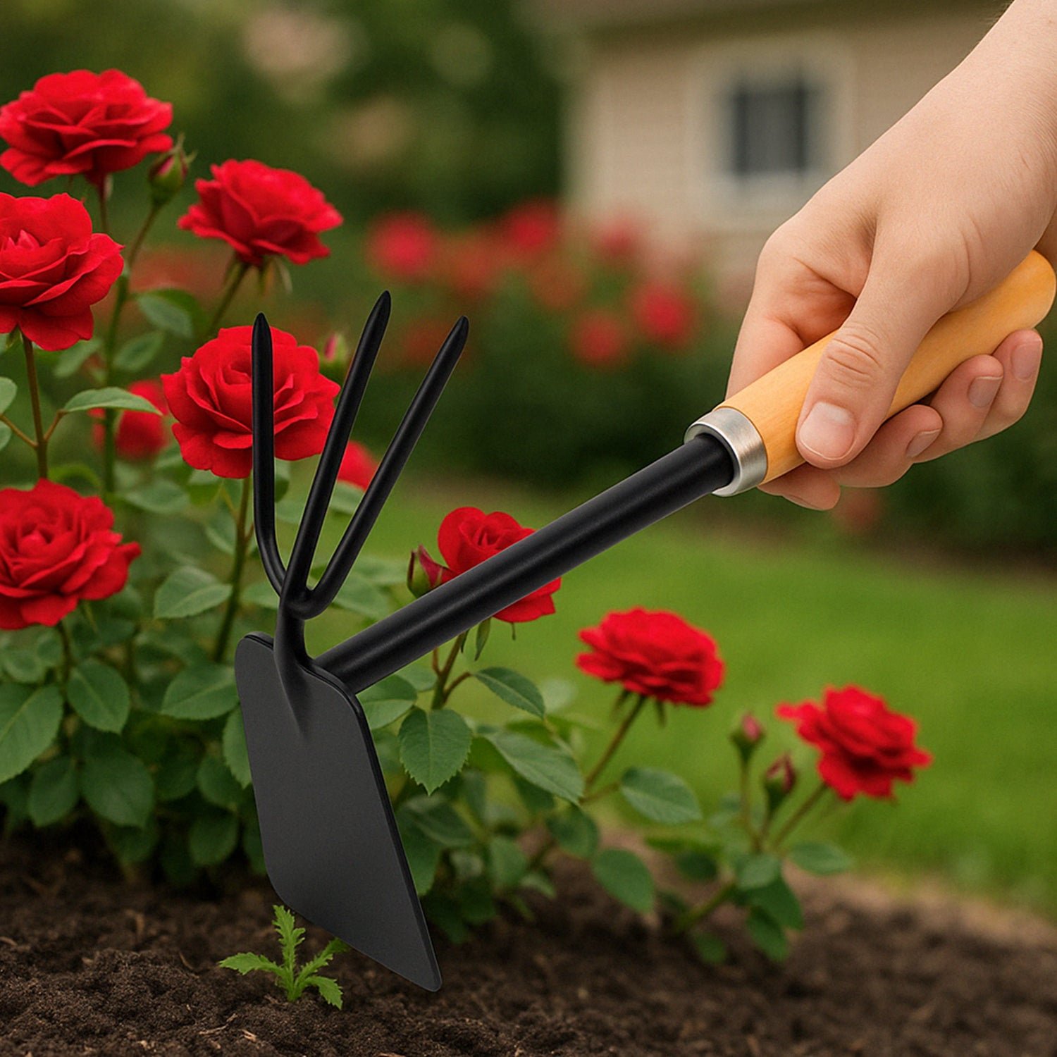 2-in-1 Double Hoe – Carbon Steel Gardening Tool | ToolMate Pro
