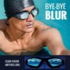Anti-Fog Swimming Goggles – UV Protection with Mirrored Lenses & Earplugs
