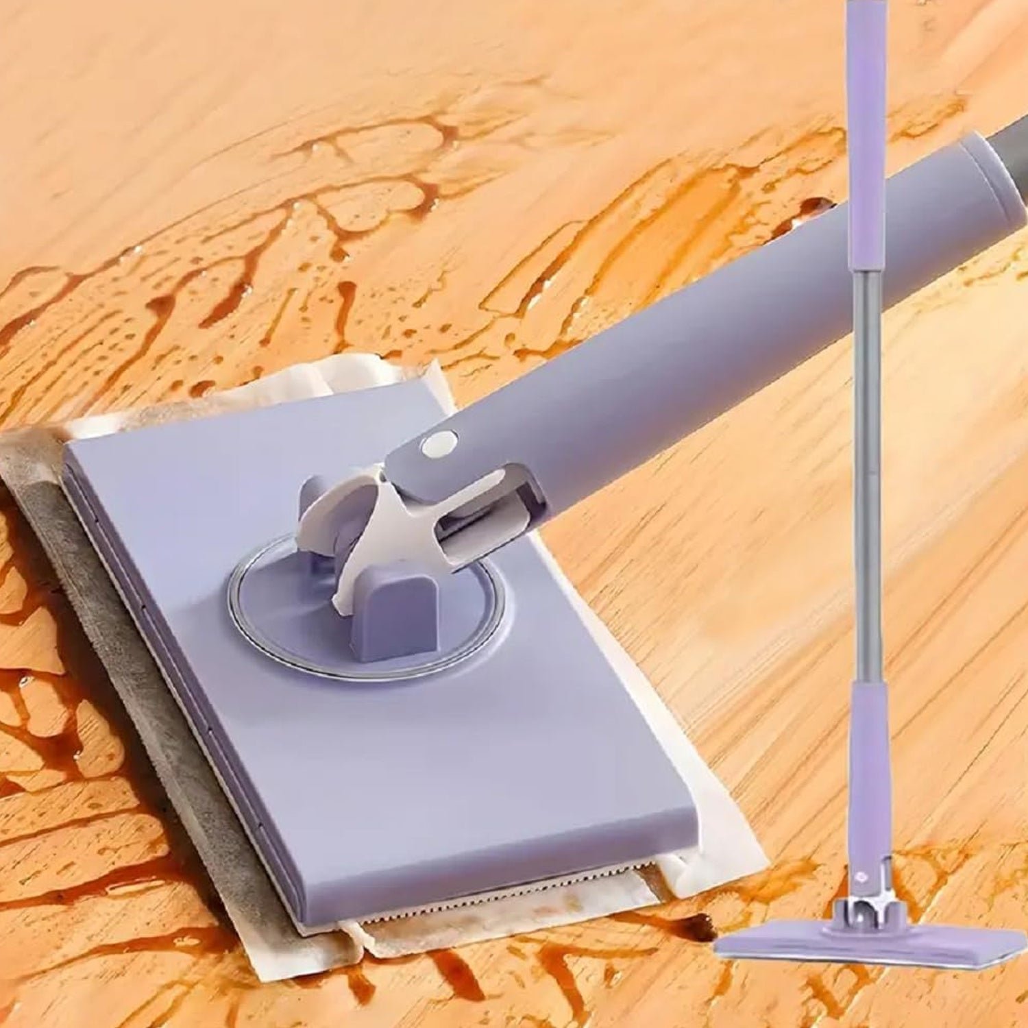 Mini Mop with Automatic Cloth Change & Push-Pull Handle | Velvet Wipe