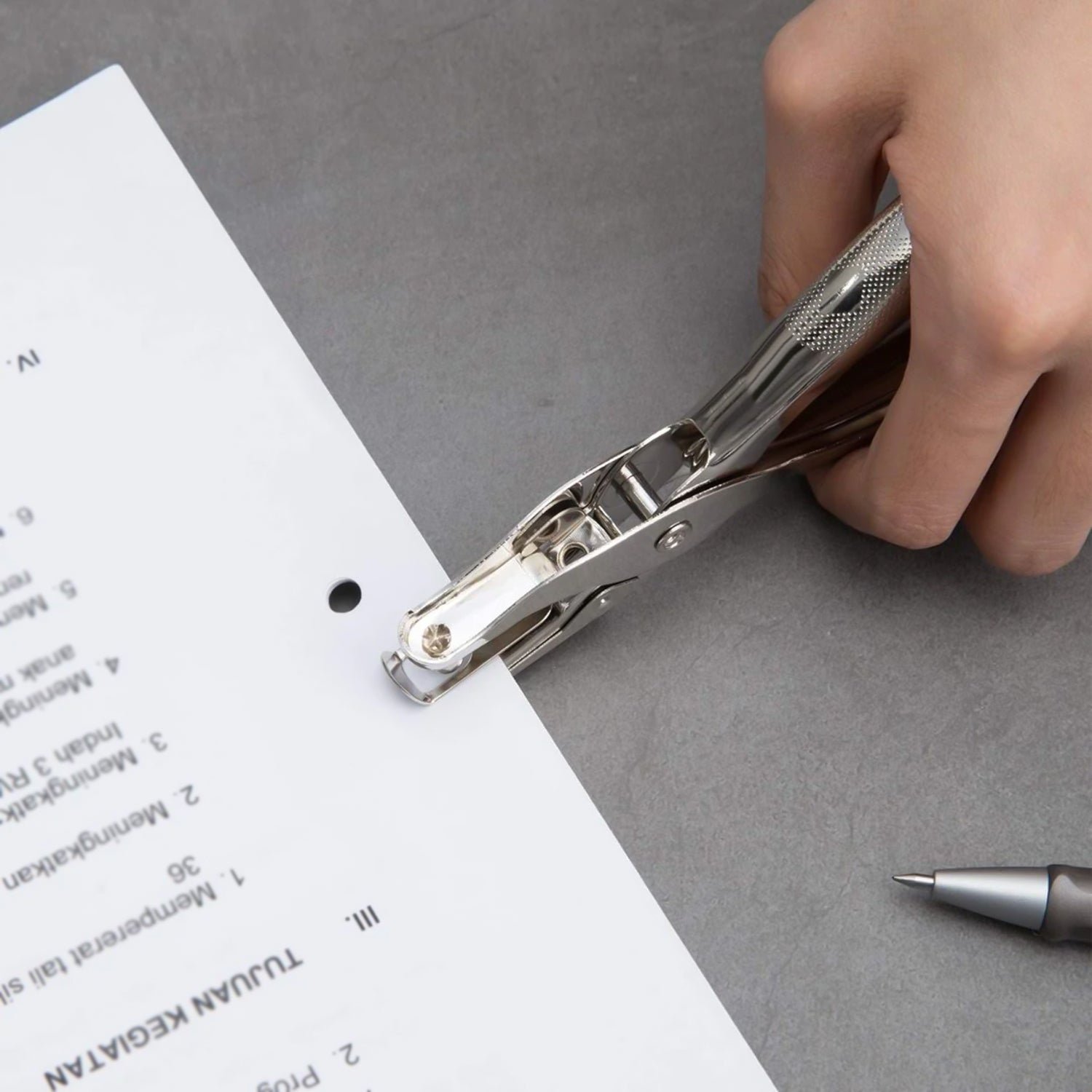 Single Hole Puncher – Durable Metal for Office & Crafts | VoltDesk
