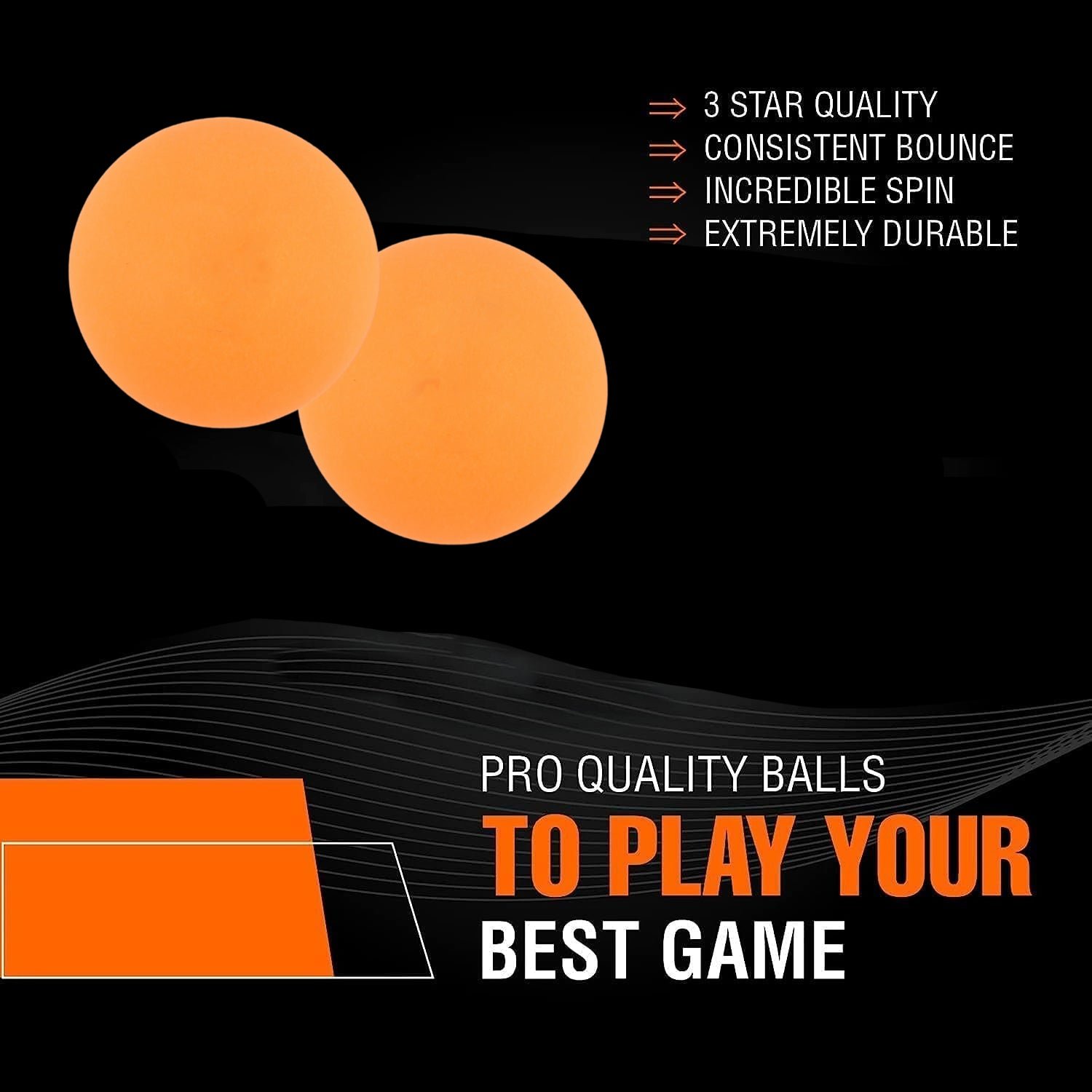 Table Tennis Balls – 3-Star Seamless Durable Set of 12
