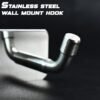 Stainless Steel Wall Mounted Coat Hook Rack – 3 Durable Hooks