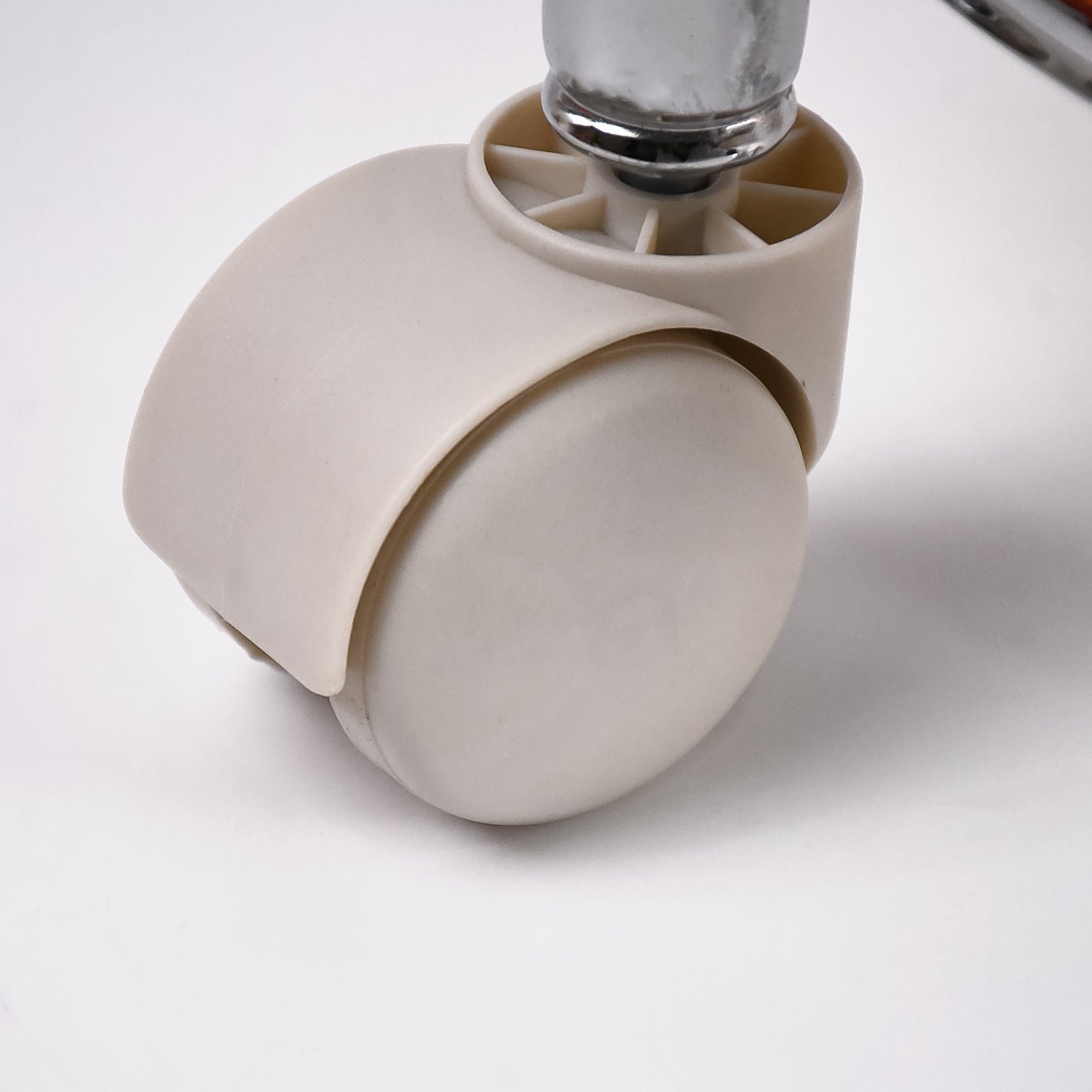 Rolling Stool with Steel Base & Cushioned Seat – Indo Glow