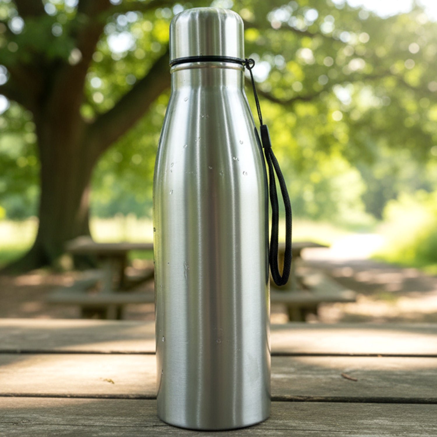 Stainless Steel Water Bottle 1000 ML – Leakproof with Carry Strap