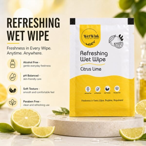 Citrus Lime Wet Wipes – Refreshing & Gentle Face, Hand & Body Cleansing