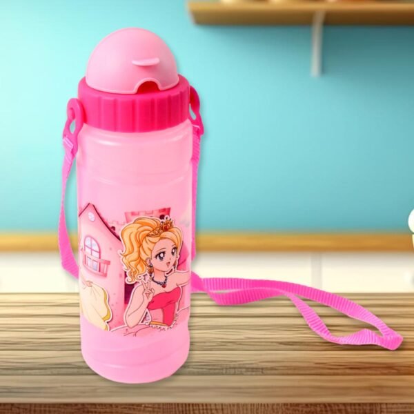 Kids Water Bottle 550ML – Leakproof with Cartoon Print & Strap