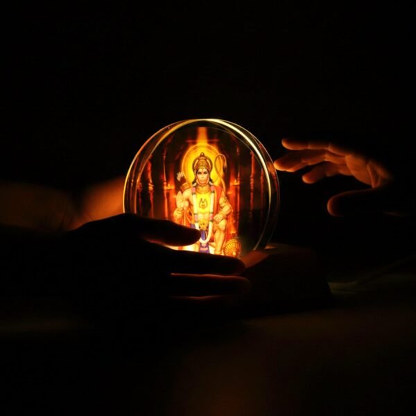 3D Hanuman Ji Acrylic LED Night Lamp – Warm Spiritual Glow