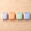 Plastic Wall Mounted Mobile Charging Holder Set – Space Saving 4 Pc