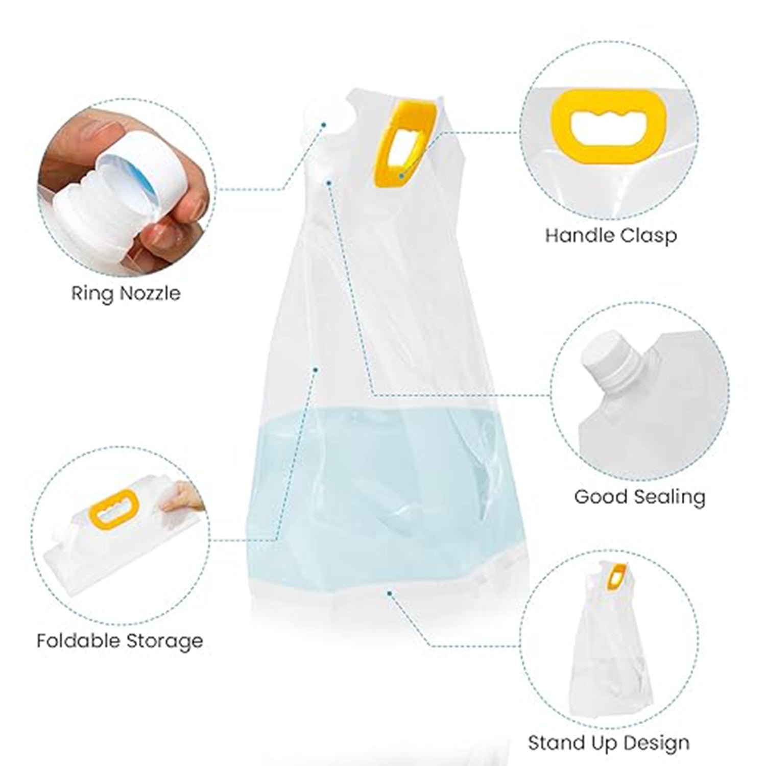 Airtight Food Storage Bag with Handle – Leakproof & Portable 25x21 cm