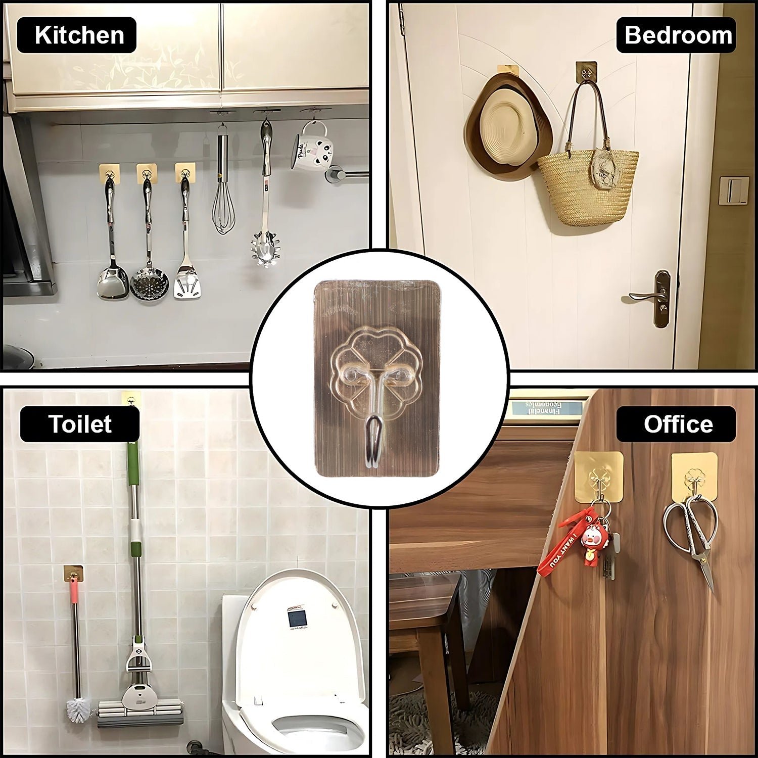 Adhesive Wall Hook – Waterproof Transparent 10-Piece Set