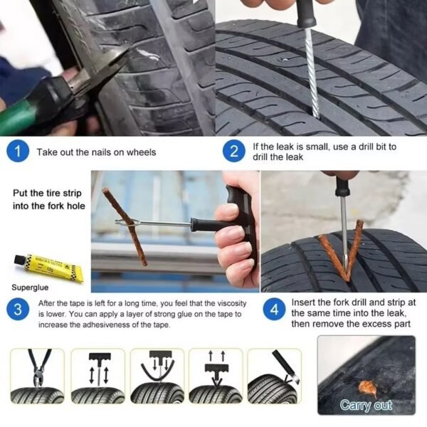 Tubeless Tyre Puncture Repair Kit – 5 Pc Emergency Set | Arrive Kit