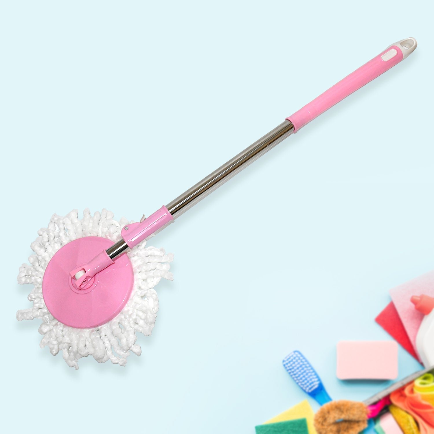 360° Spin Mop – Stainless Steel & Microfiber | Velvet Wipe
