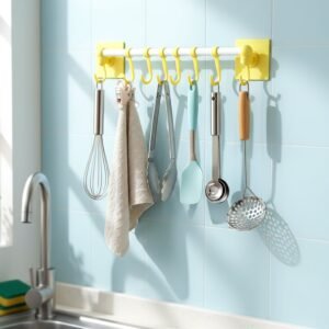 Wall Mounted Kitchen Rack – Space Saving Multipurpose Organizer