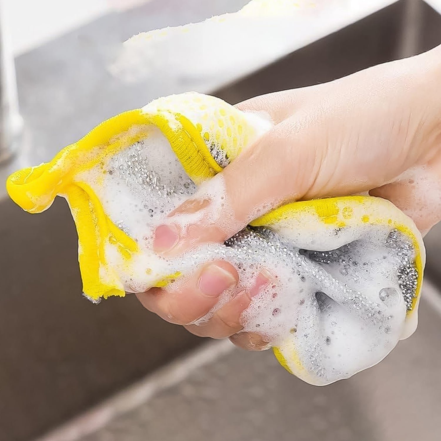 Dishwashing Sponge Brush – Double-Sided Durable Cleaner