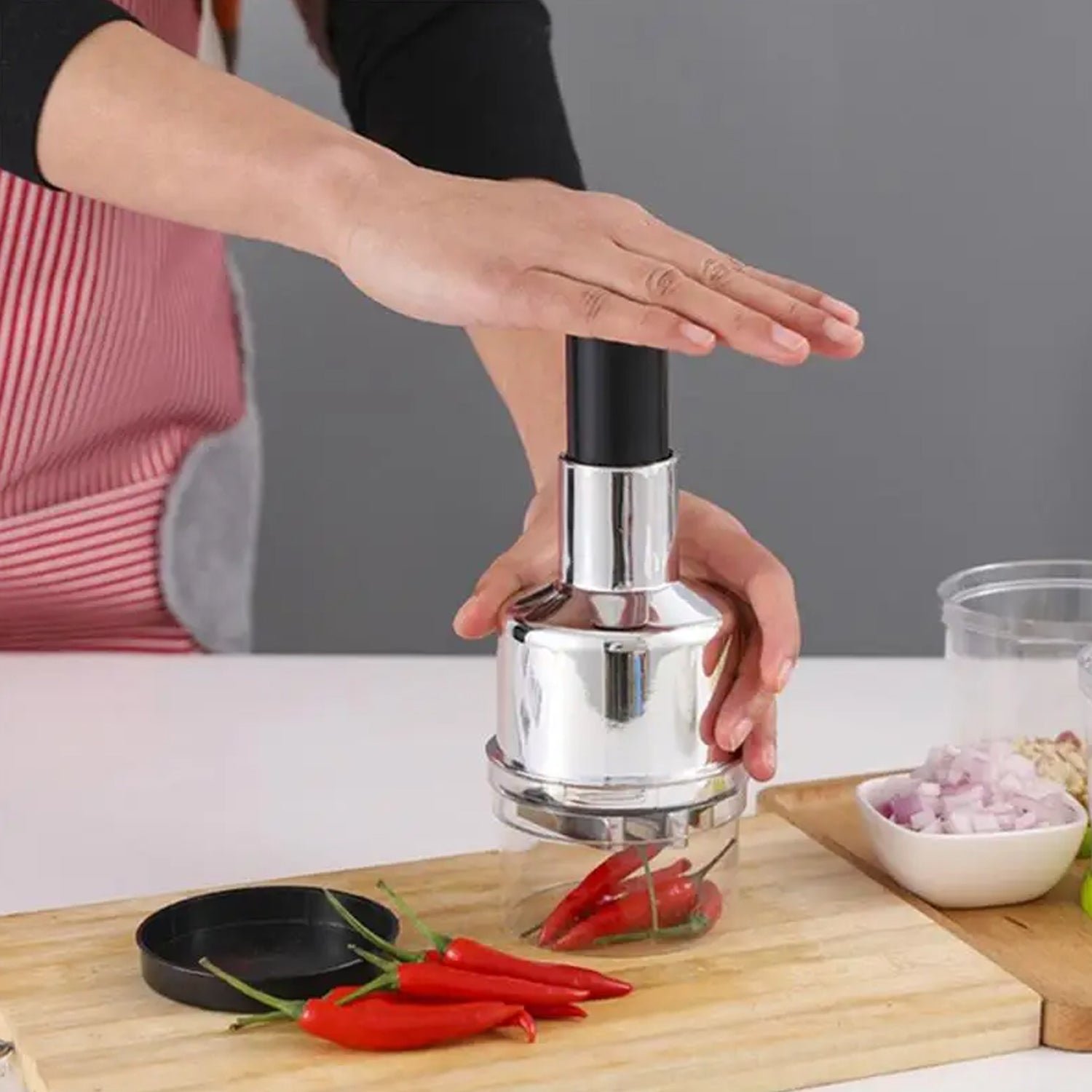 Vegetable Chopper – Stainless Steel & Easy Prep for Kitchen | CookAura