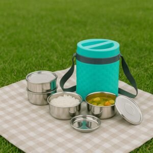 Insulated Tiffin – Stackable Stainless Steel Lunch Box | Nekza