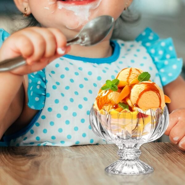 Glass Ice Cream Bowls – Set of 6 Clear Dessert Cups | Indo Glow