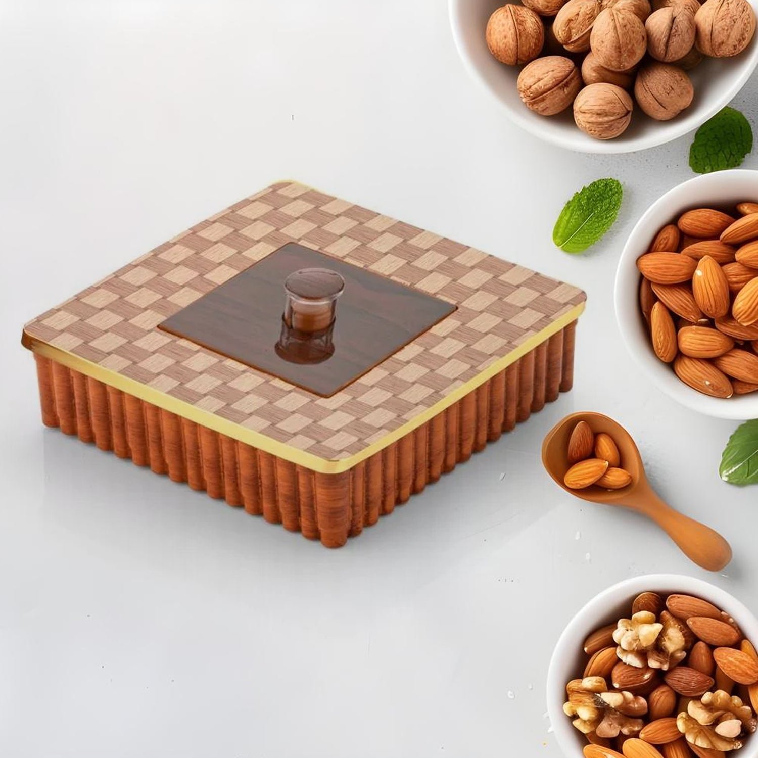 03_41ddde44-e3a7-4955-9021-d822cfea3fab 4 Compartment Dry Fruit Box – Airtight Plastic Snack Organizer | Tidy Table