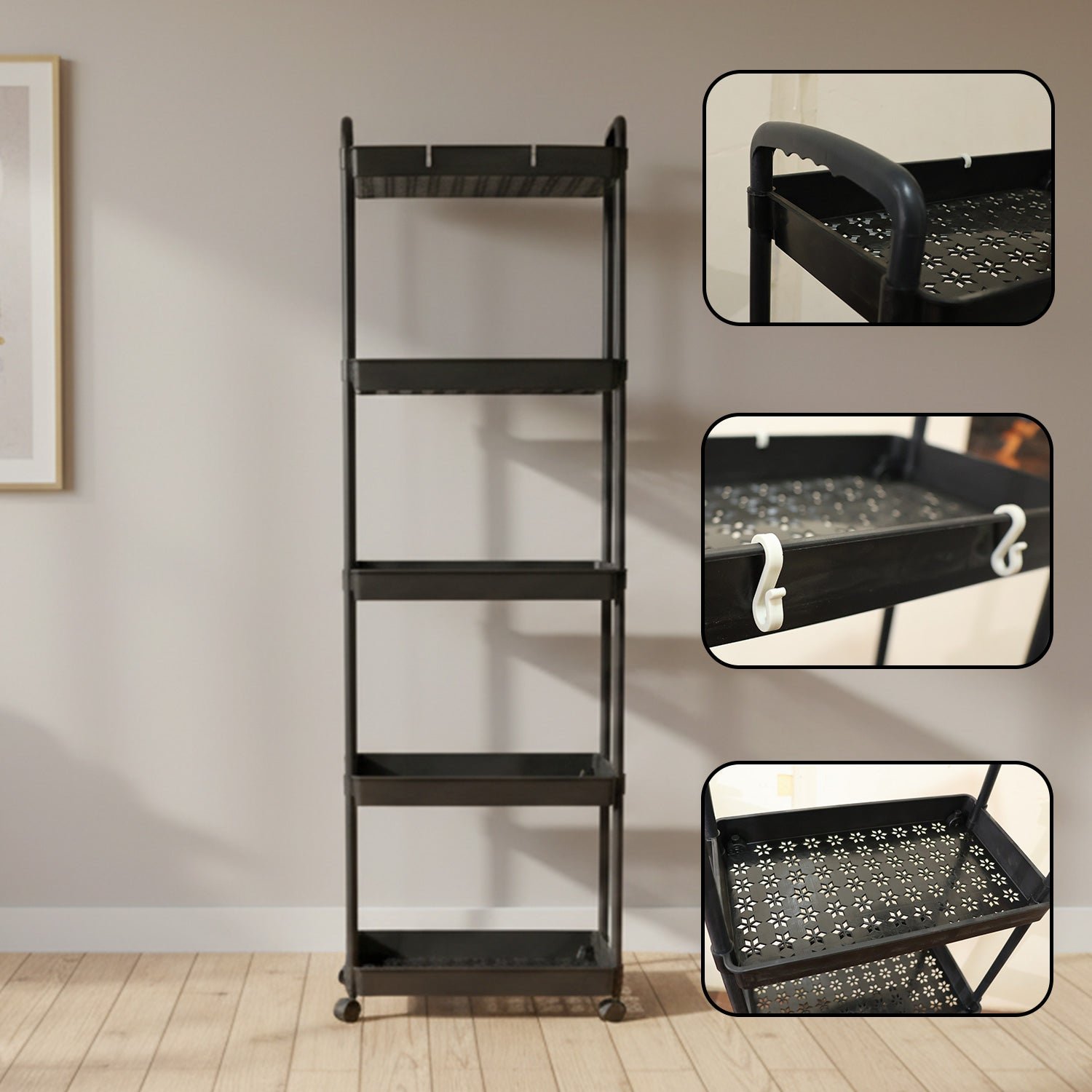 5 Layer Rolling Storage Rack – Multipurpose Mobile Organizer