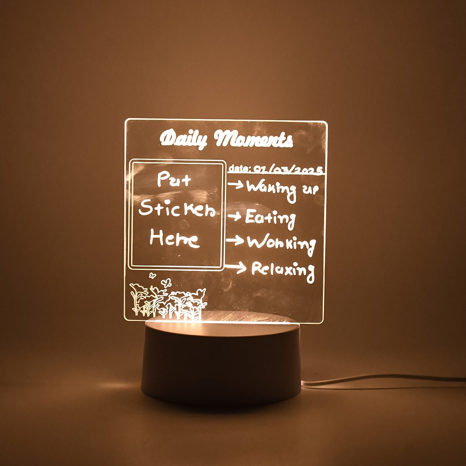 Acrylic Decorative Lamp – 3D Message Board & Night Light | Styleva