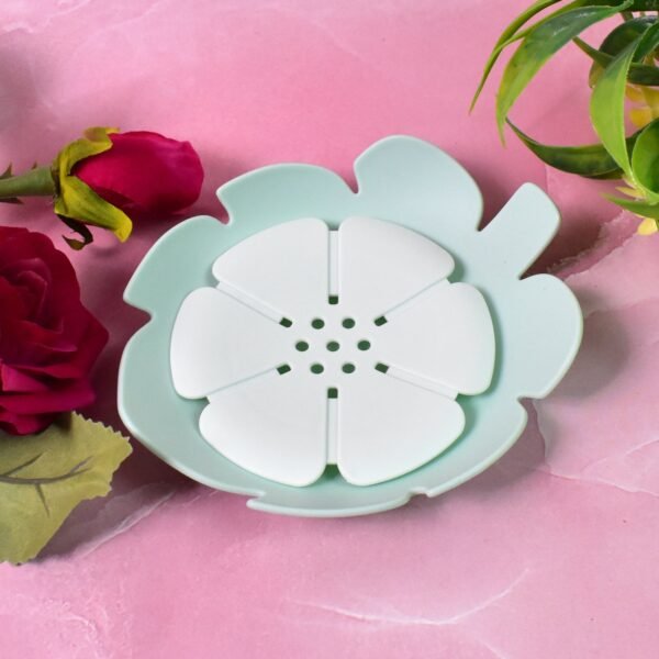 Plastic Soap Dish – Self-Draining Floral Design | VelvetBubbles