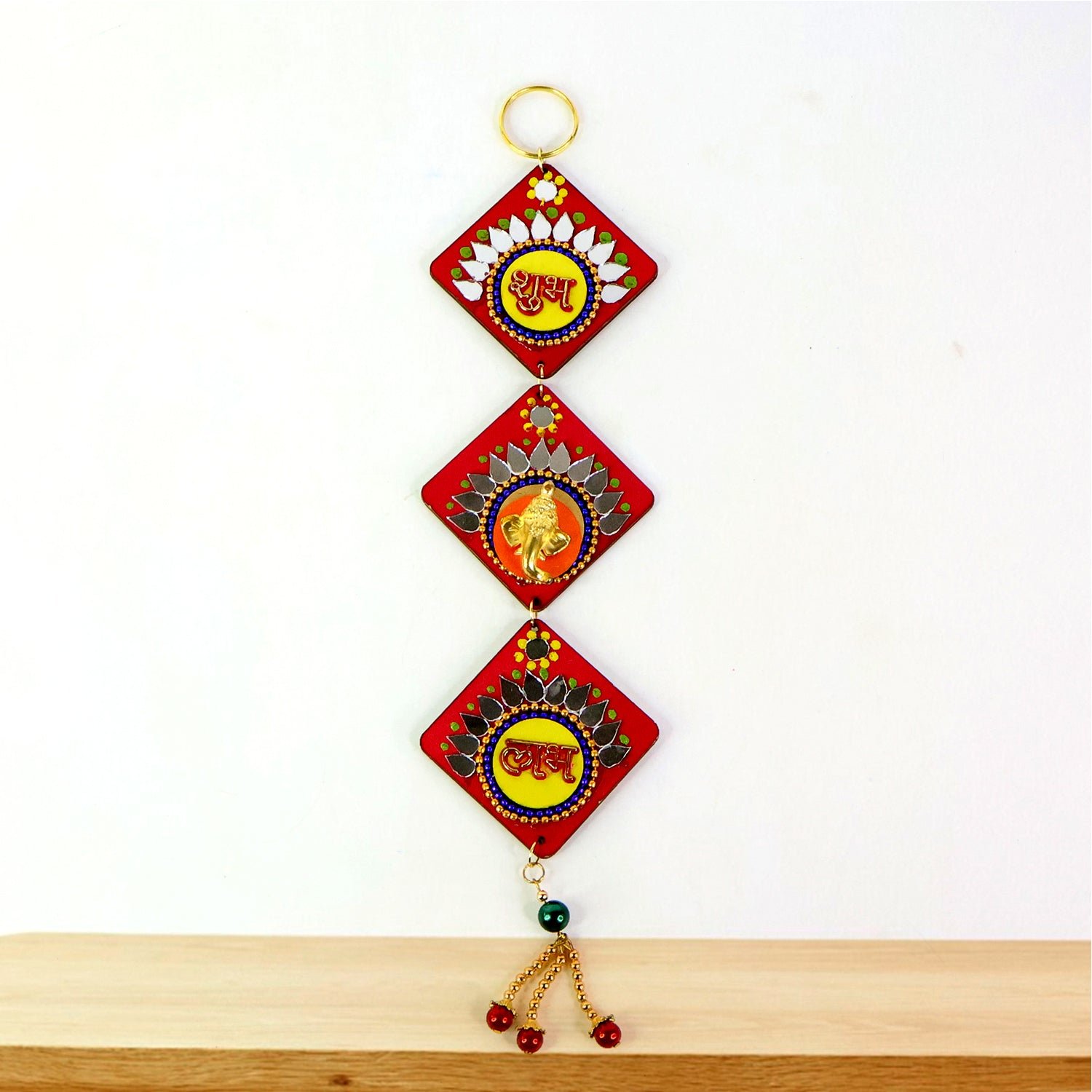 Traditional Labh Shubh Wall Hanging – Auspicious Festive Door Décor