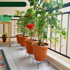 Metal Rectangle Flower Plant Stand – Durable 2 Pc Set | Giftoiza