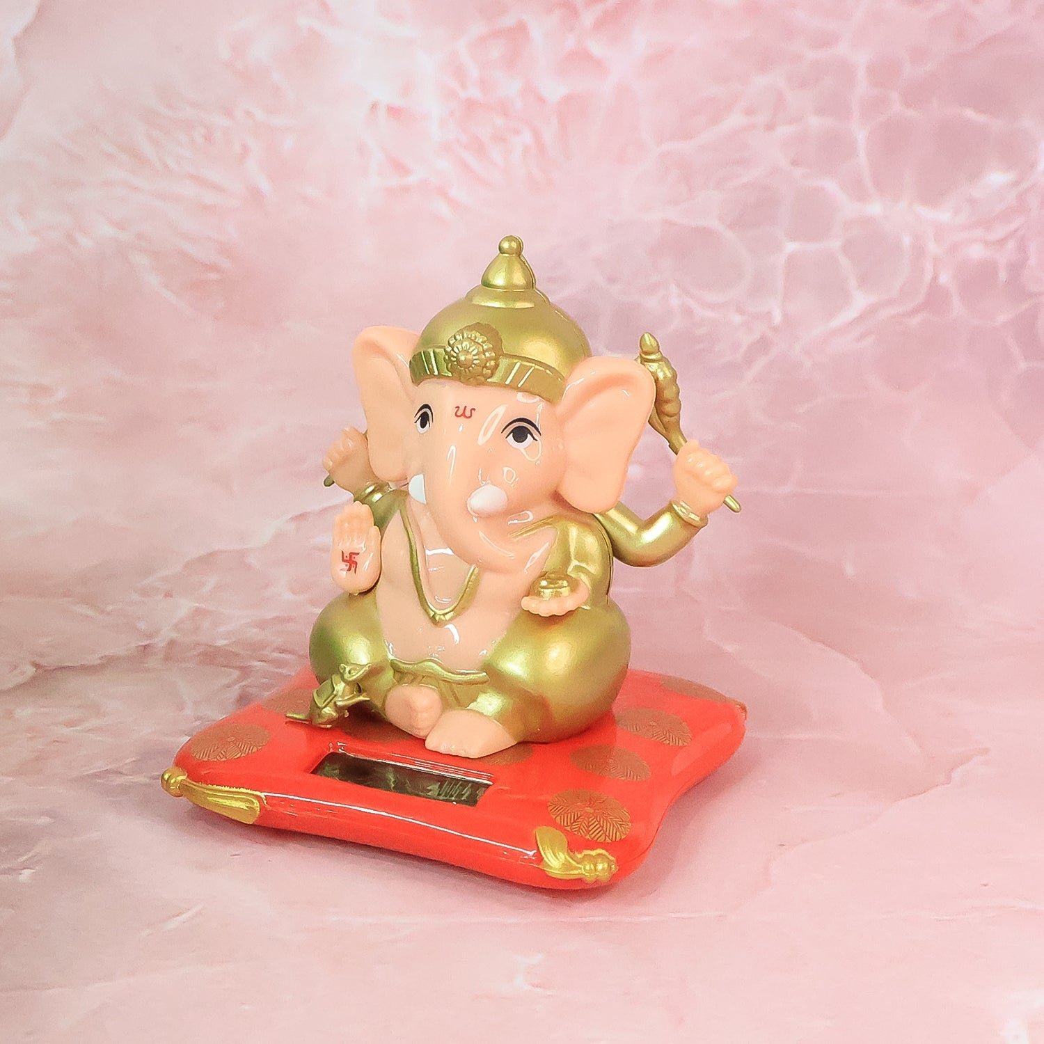 Lord Ganesh Idol with Solar-Powered Base – Medium Decorative Statue