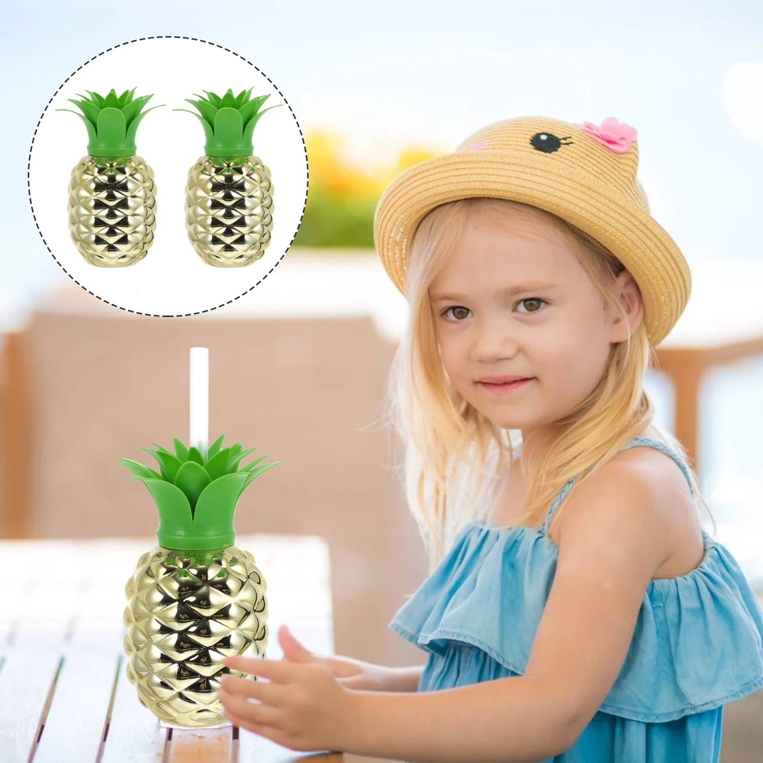 Pineapple Cup with Straw – Tropical Party Tumbler | Indo Glow