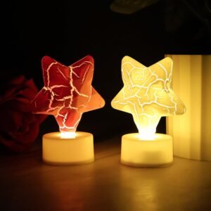 Star Shape LED Tealight Candles – Set of 12 Decorative Lights