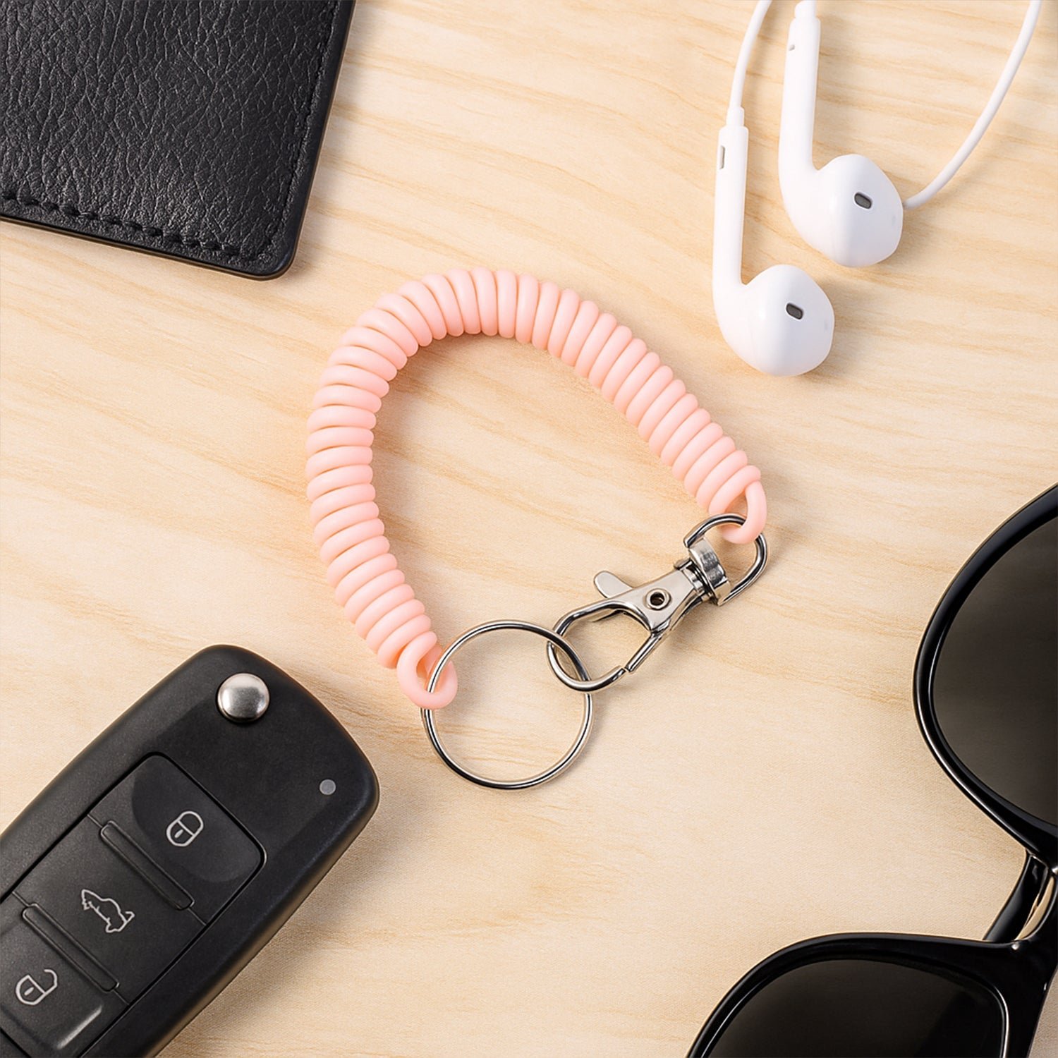Spiral Coil Keychain Bracelet – Flexible & Durable Wrist Key Holder