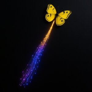 LED Butterfly Hair Braid Clip – Light-Up Party Accessory