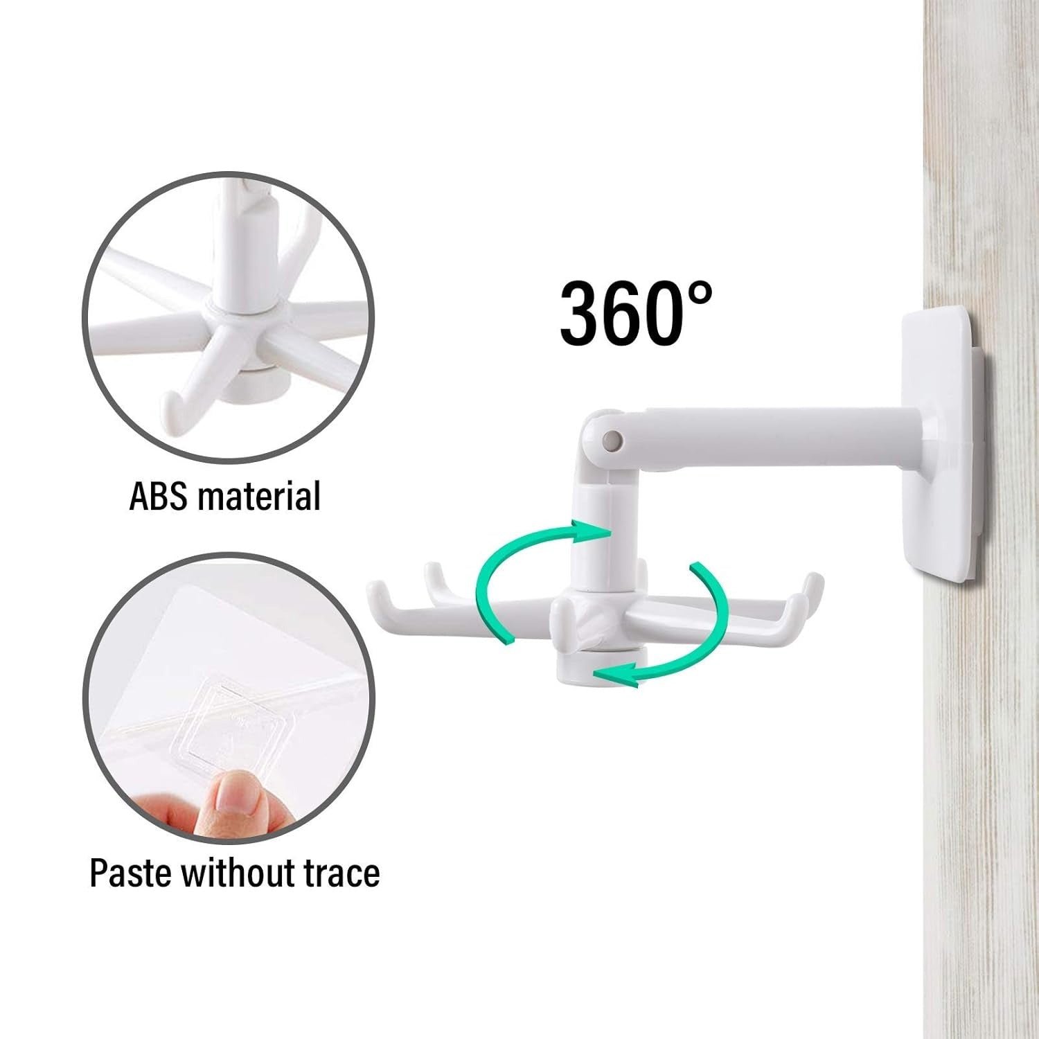 Self-Adhesive Wall Hook – 360° Rotating & Waterproof | GlimmerHome