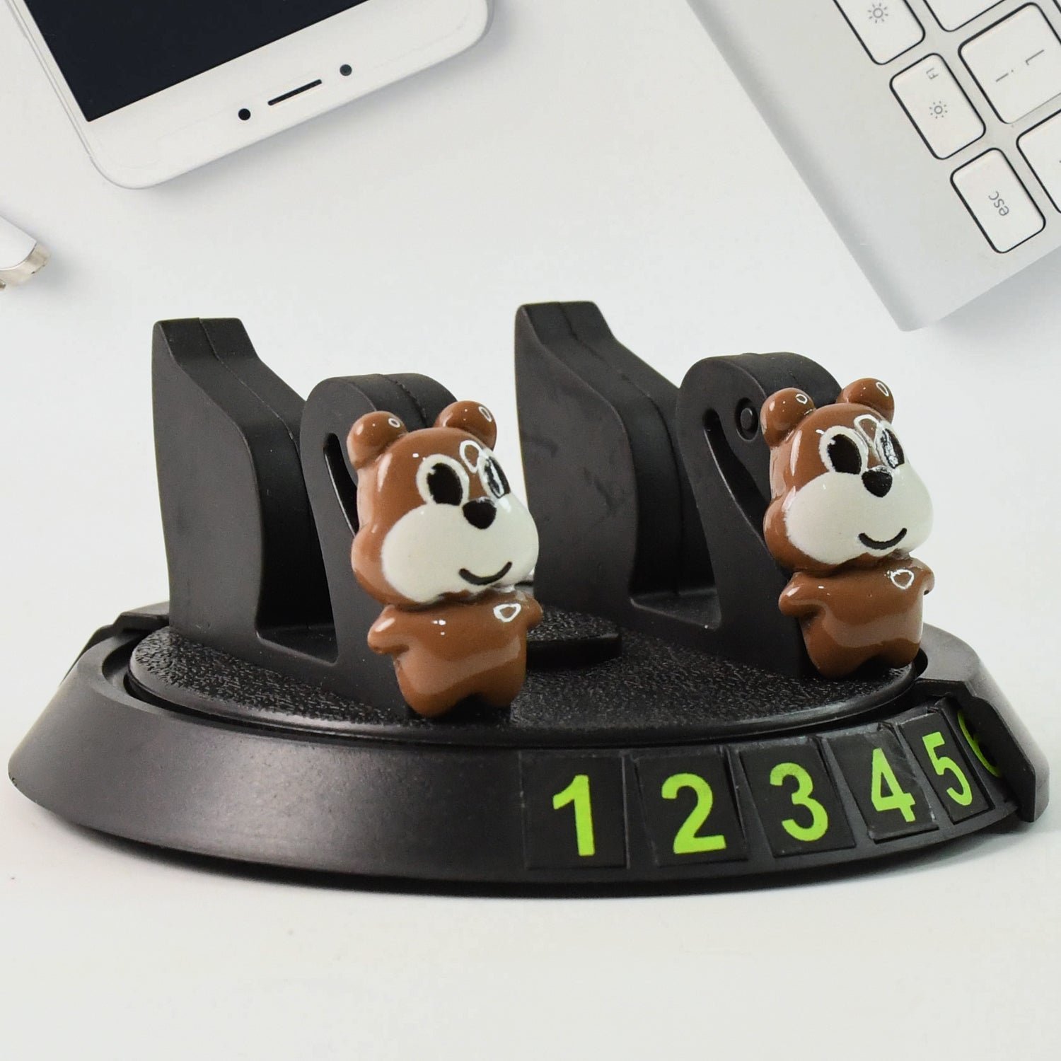 Car Dashboard Mobile Phone Holder Stand with Parking Number Display