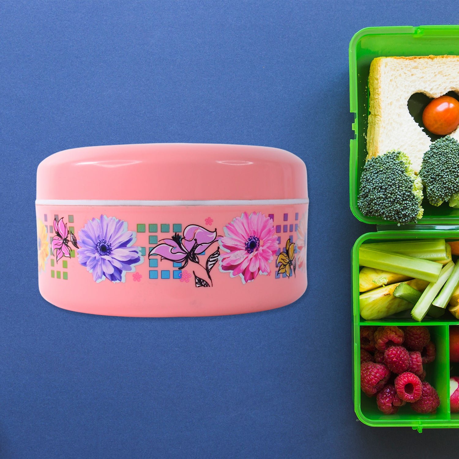 Insulated Lunch Box – Floral Print Double Wall Hot Pot