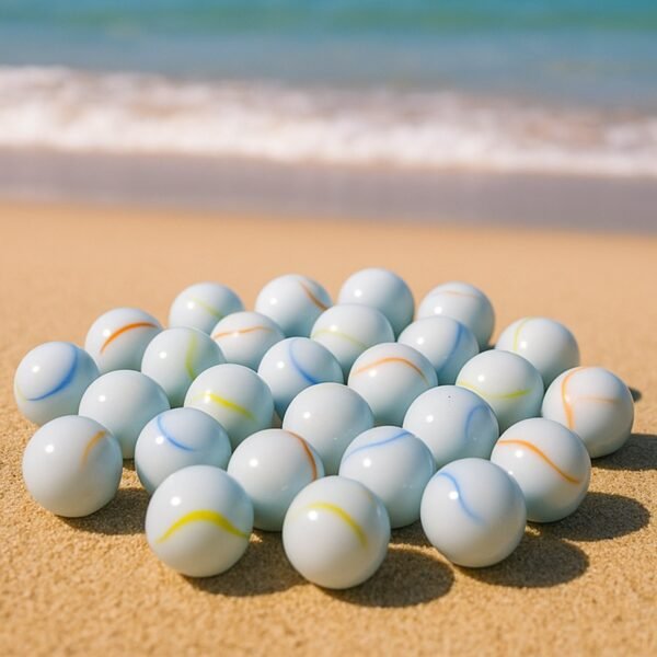 03_57ef32c4-6f68-4d32-a181-e4c422385e27 Glass Marbles Pack of 30 – Classic White with Colorful Swirls