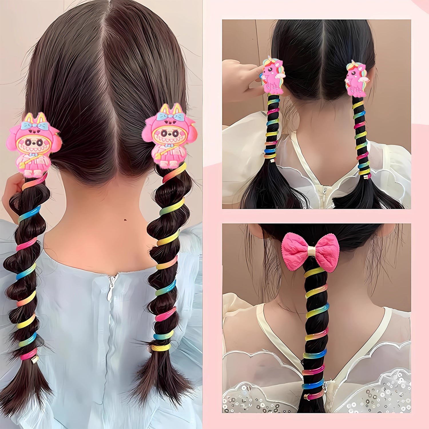 Spiral Hair Braiding Clips for Kids – Colorful Cartoon Designs