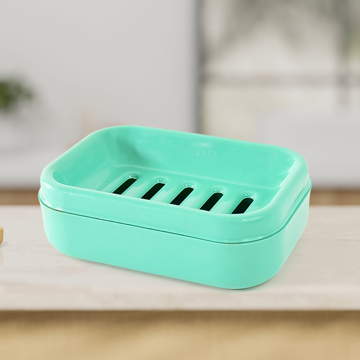 Plastic Soap Case – Leakproof Aqua Green Soap Holder with Drainage