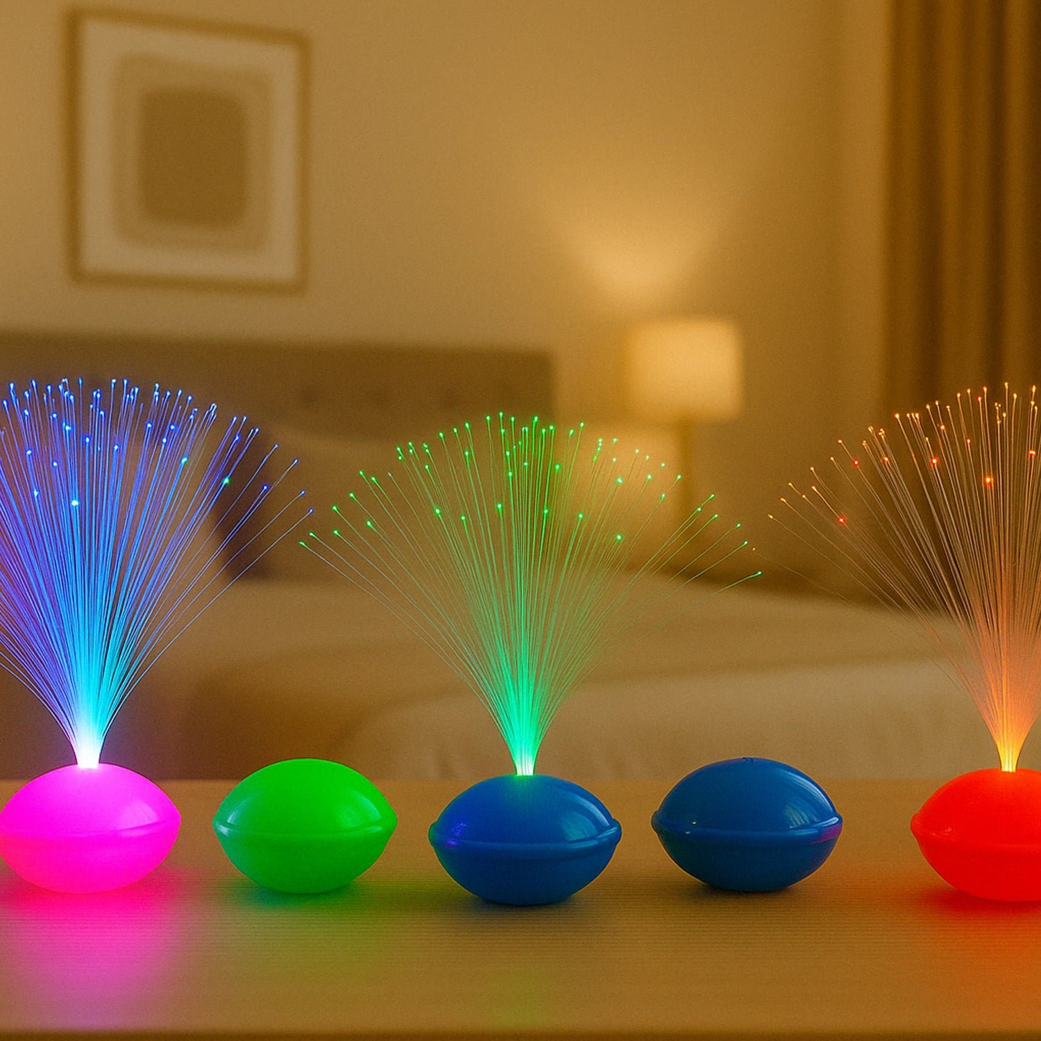 Fiber Optic LED Night Lamps Set – 12-Piece Color Changing Decor