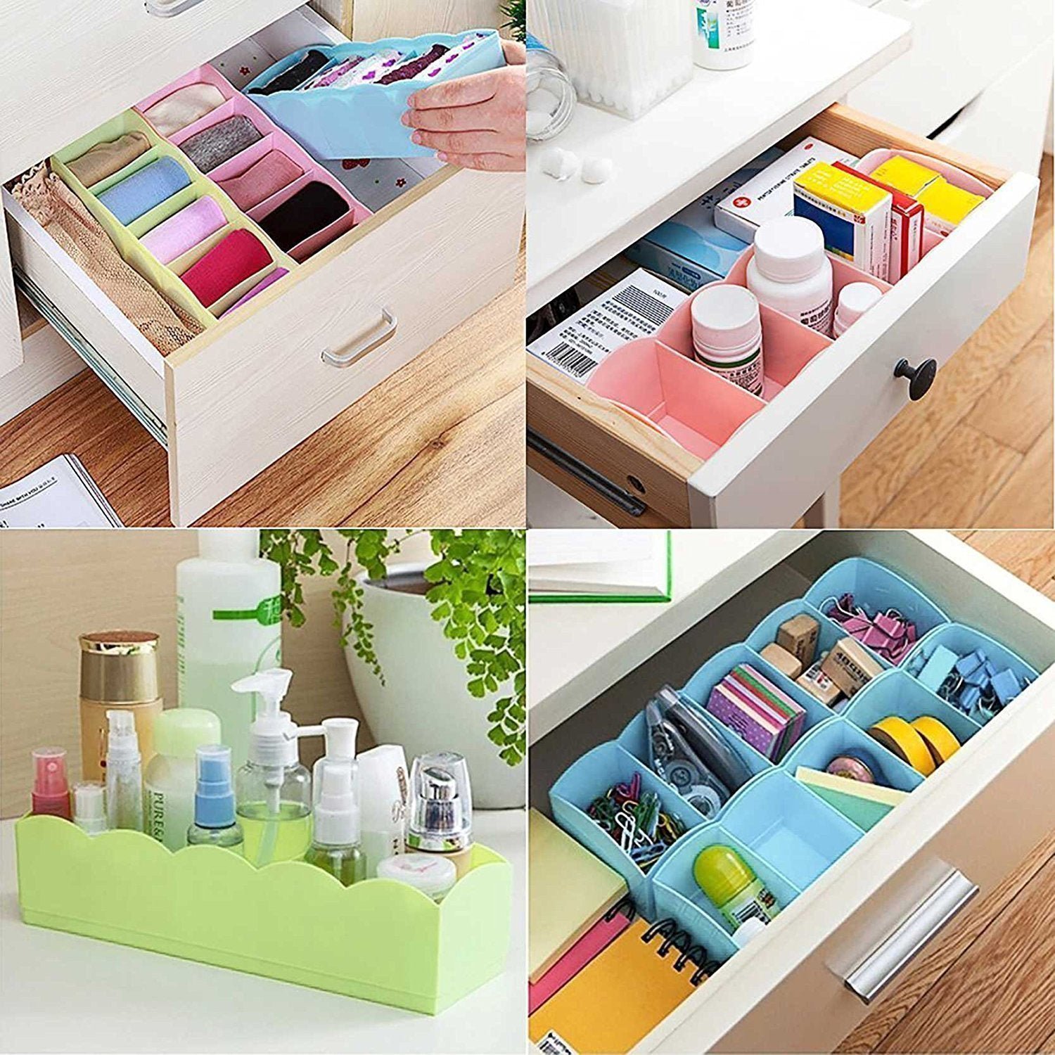 Drawer Organizer Box Set – 5 Grid Compartments (4-Piece) | Organivo