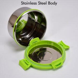 Stainless Steel Lunch Box – Round, Leak-proof 400ml | Ganesh