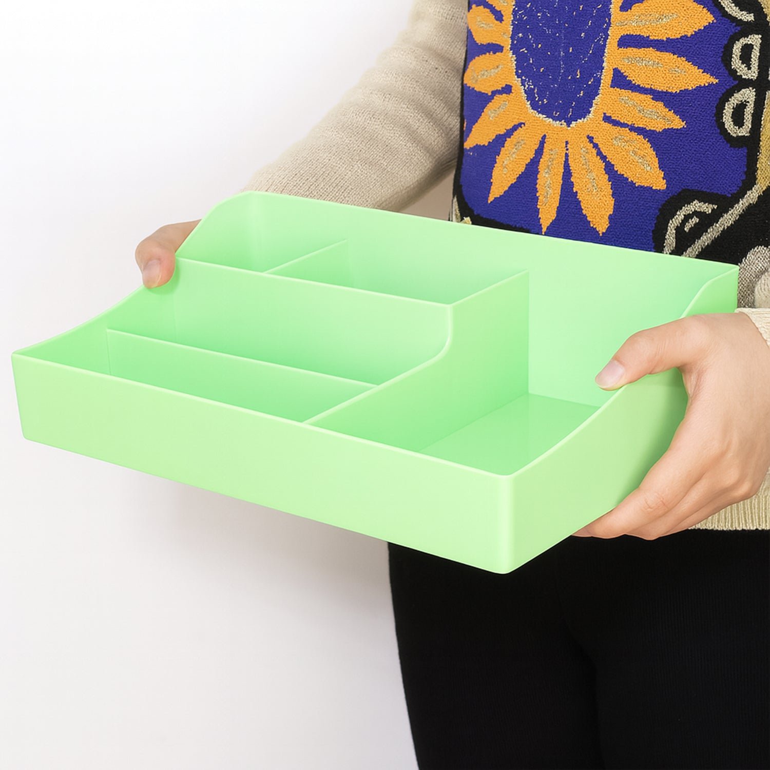 Desk Organizer Storage Tray – Multi-Section Plastic Organizer