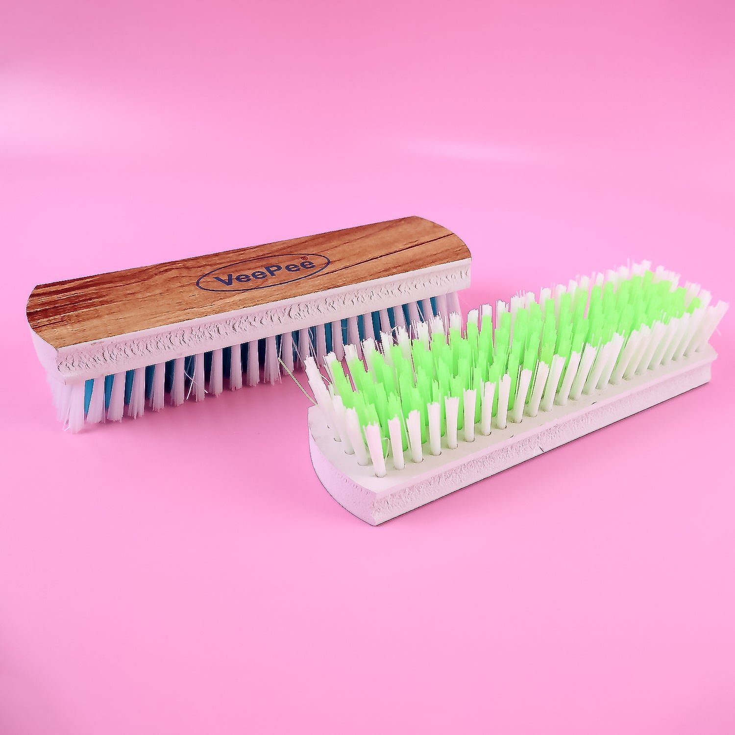 Cloth Washing Scrub Brush Set – Heavy-Duty Nylon Bristles with Wooden Handles