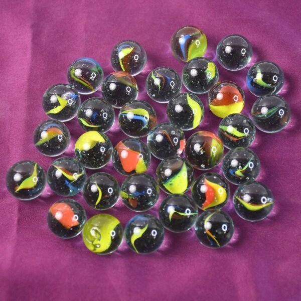 Classic Glass Marbles for Kids – Set of Approx 35 Vibrant Kanchas