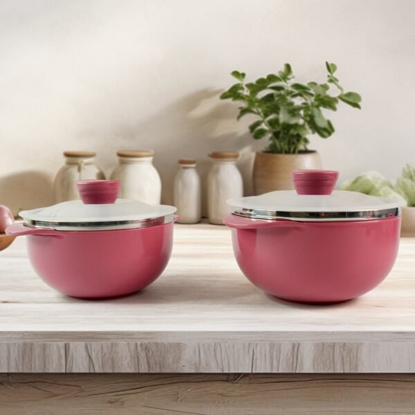 Plastic Serving Bowl Set with Lids – Airtight, Microwave Safe 2 Pieces