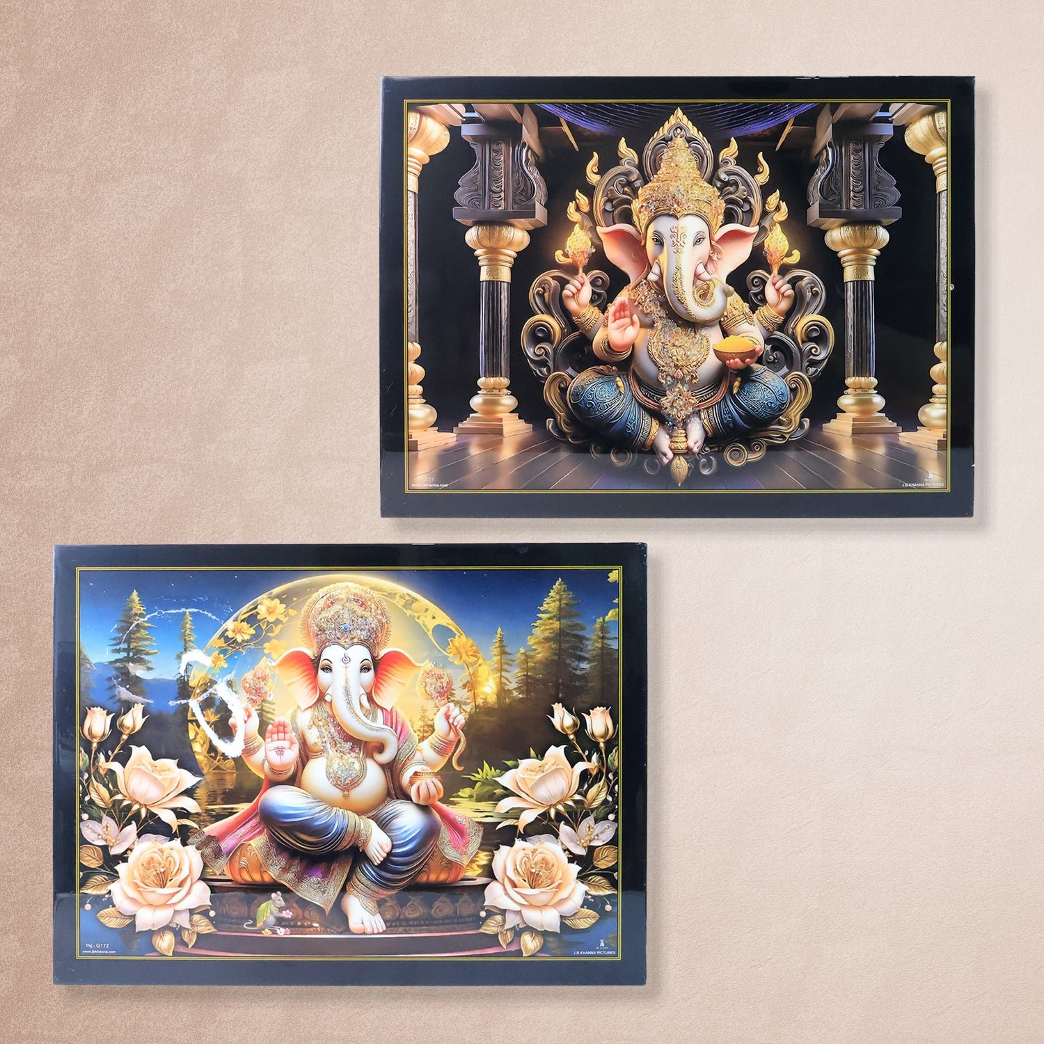 Lord Ganesha Wall Painting – 60x45 cm Wooden Frame Decor